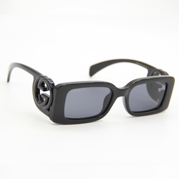 NEW GUCCI GG1325S 001 SQUARE BLACK WOMEN GUCCI SUNGLASSES - Picture 9 of 13